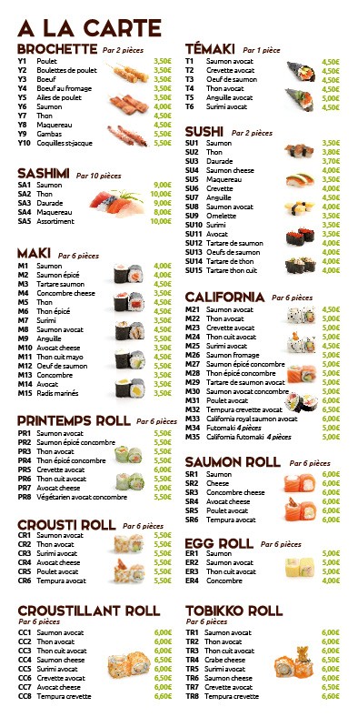 Simple sushi menu 5