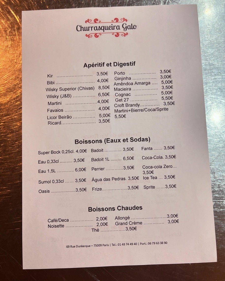 Churrasqueira Galo menu 3