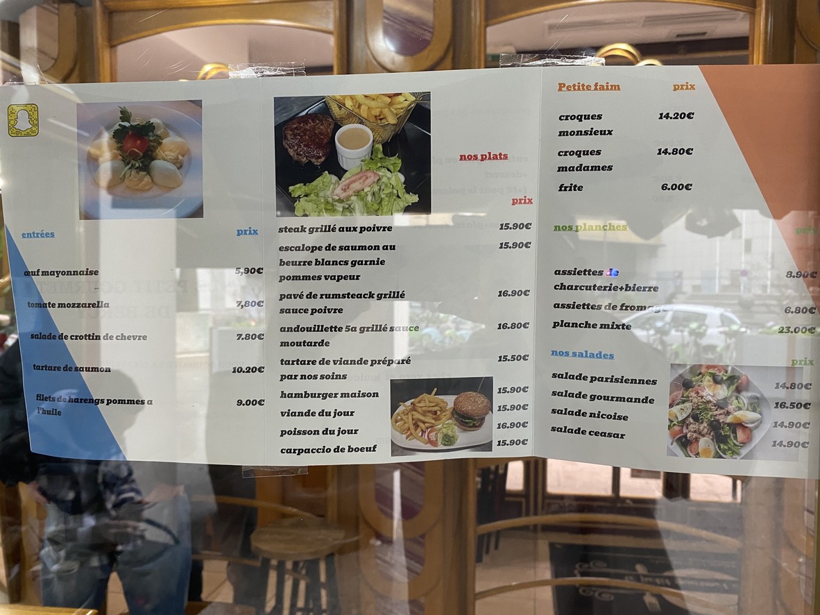 Le Petit Gourmet menu 1