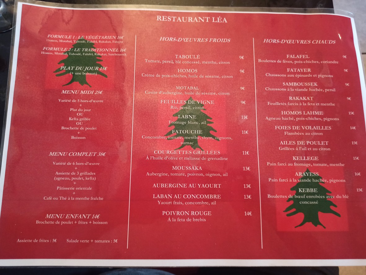 RESTAURANT LÉA menu 1