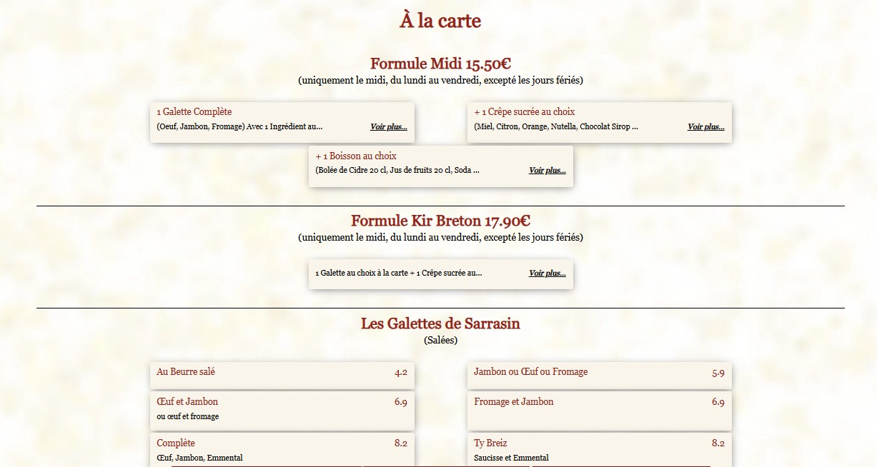 Au kir Breton menu 1