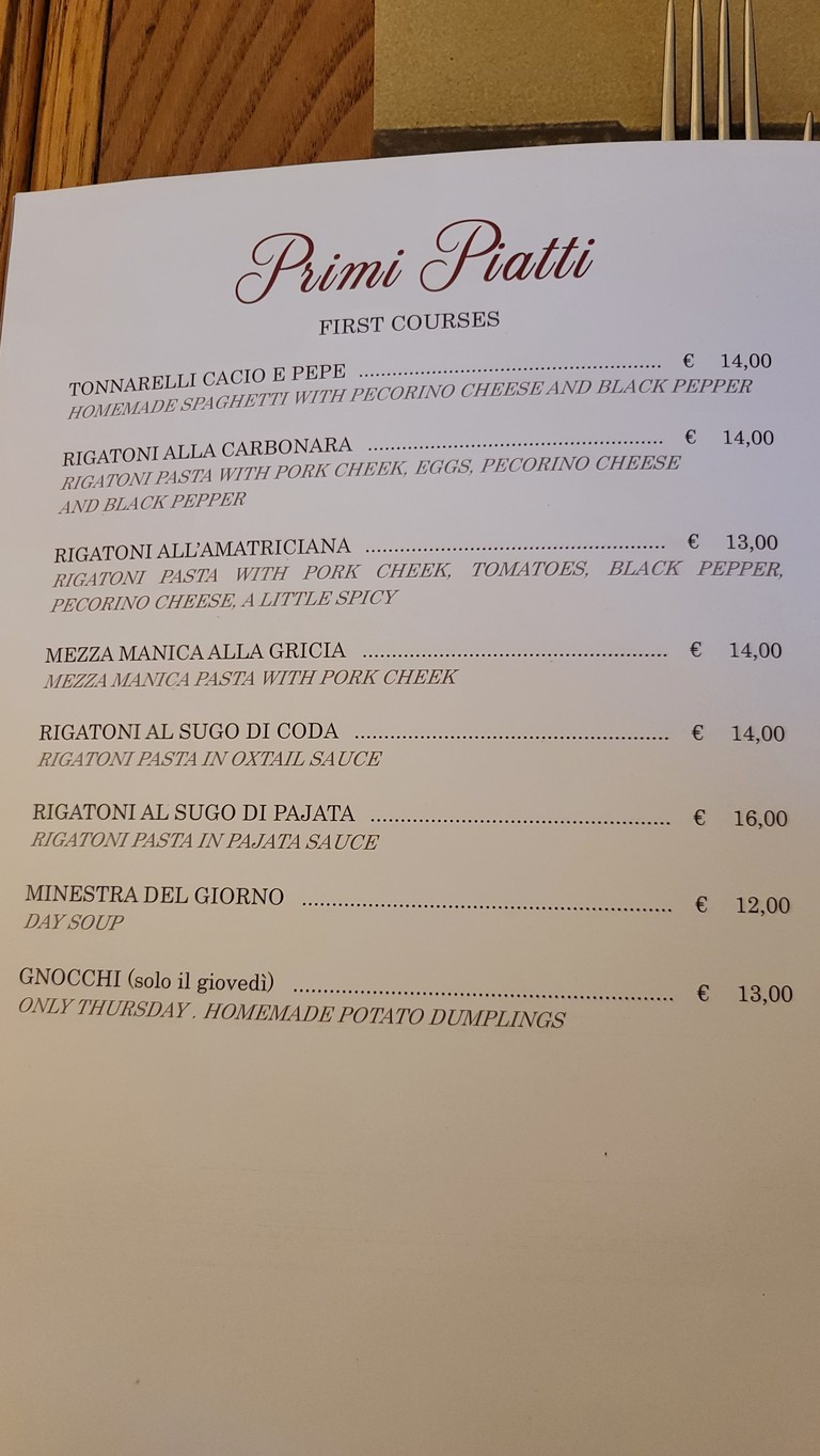 Da Oio a casa mia Roma Testaccio menu 2