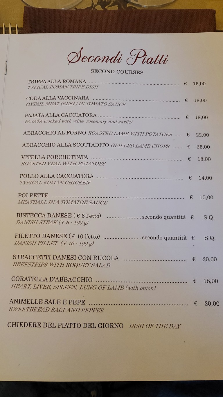 Da Oio a casa mia Roma Testaccio menu 3