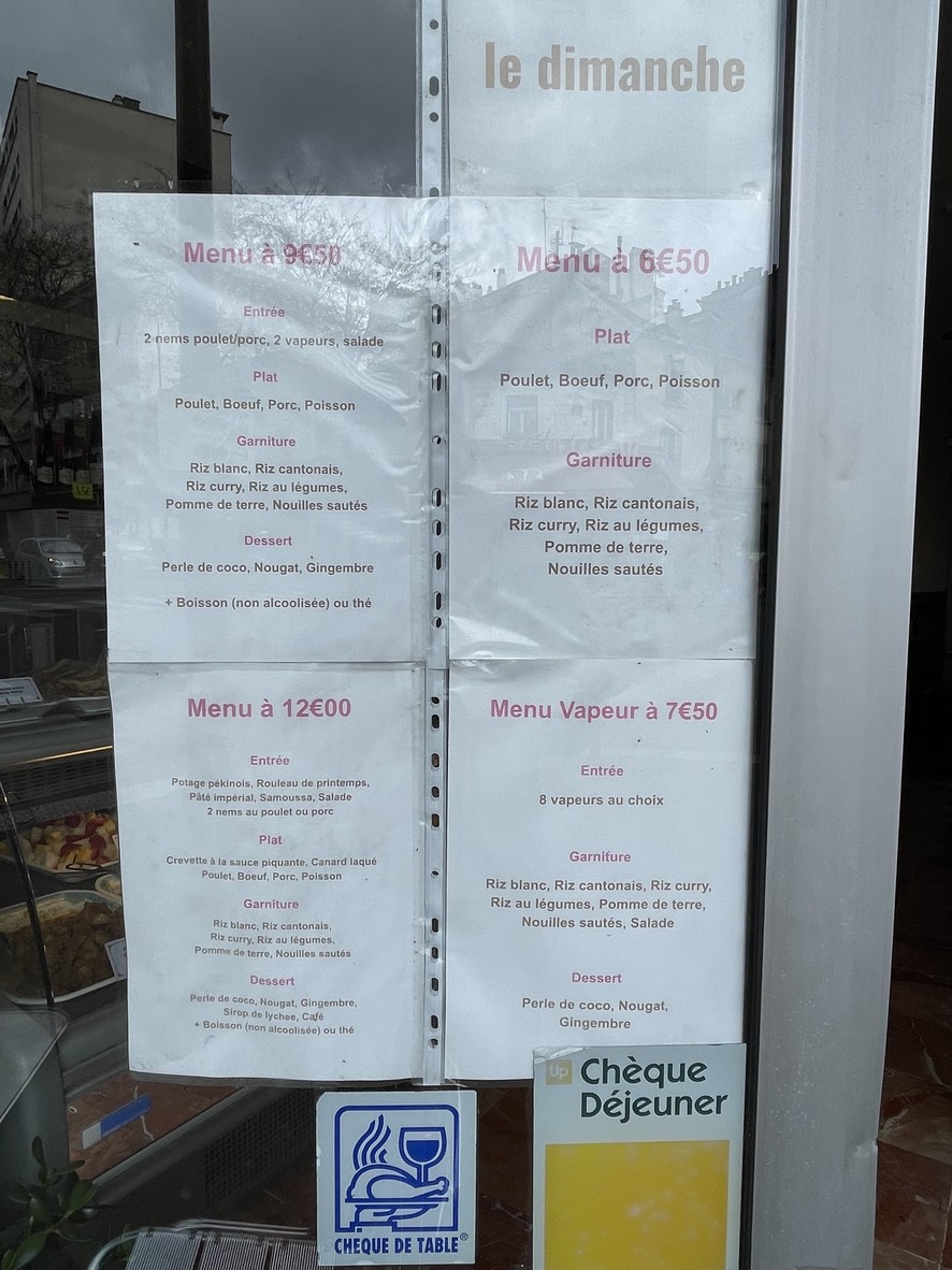 Délices de Satori menu 1