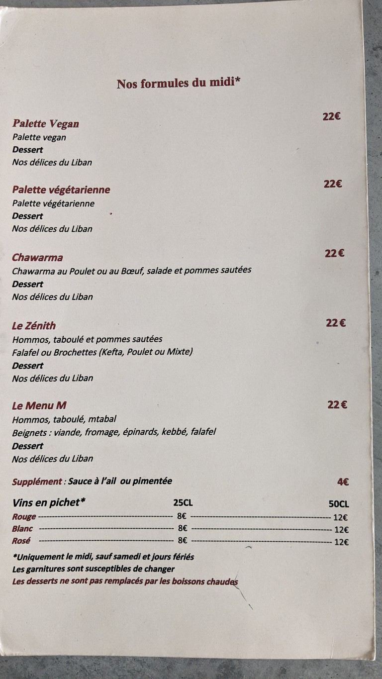 Chez Madeleine menu 2