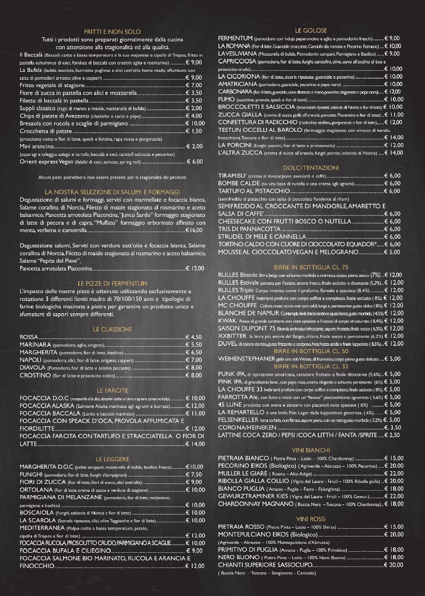 Fermentum menu 1
