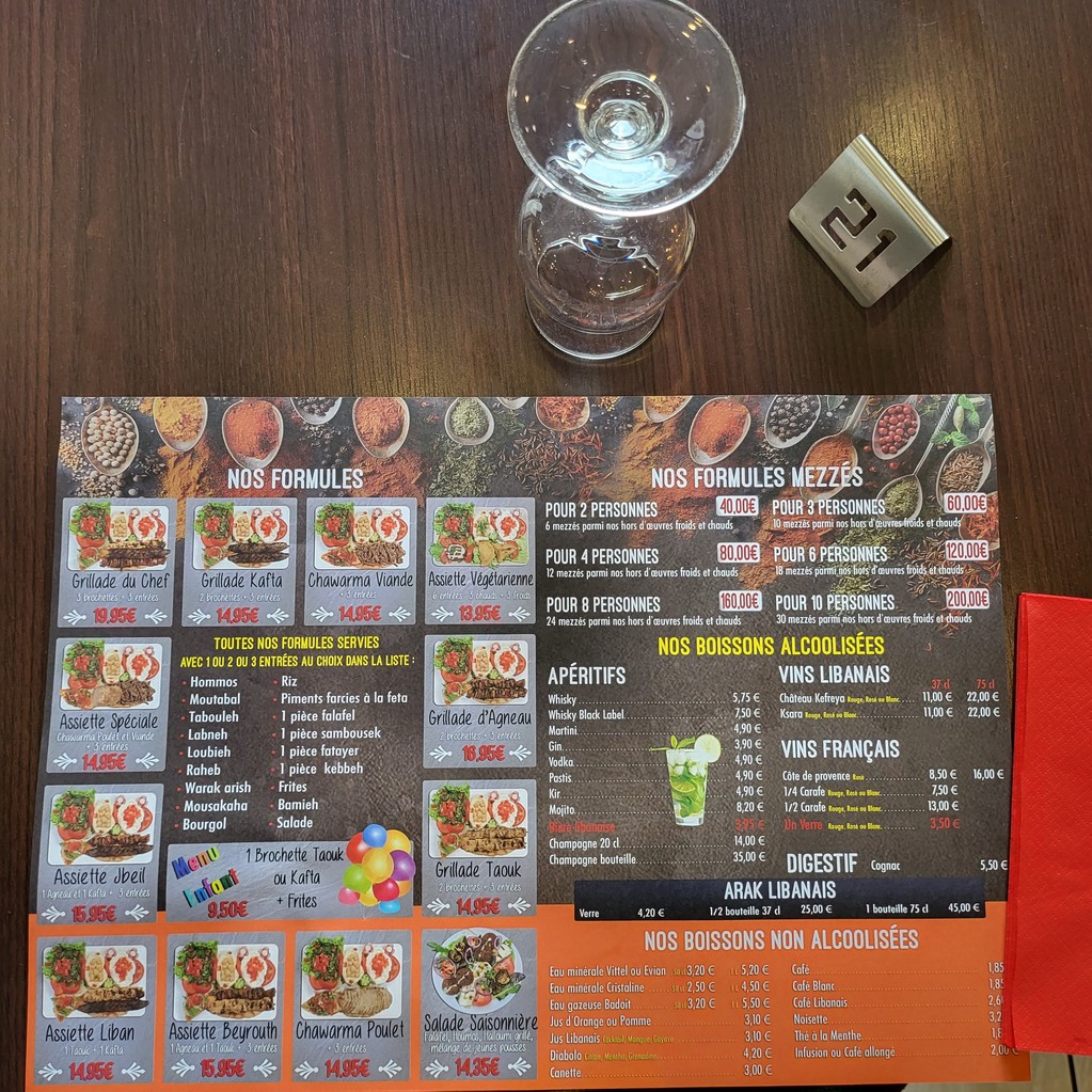 Le Traiteur Libanais menu 2