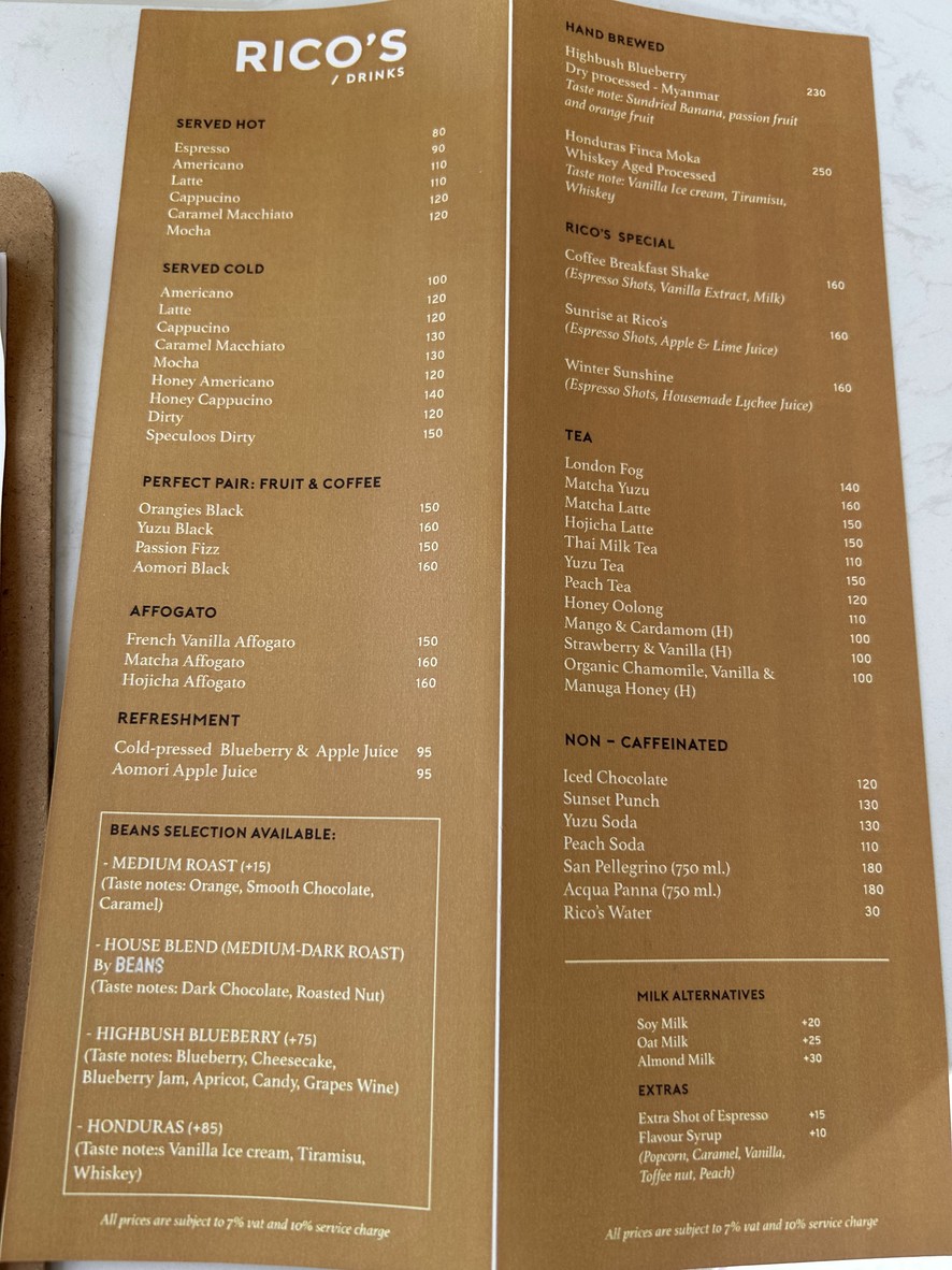 RICO'S - Sukhumvit 26 menu 3