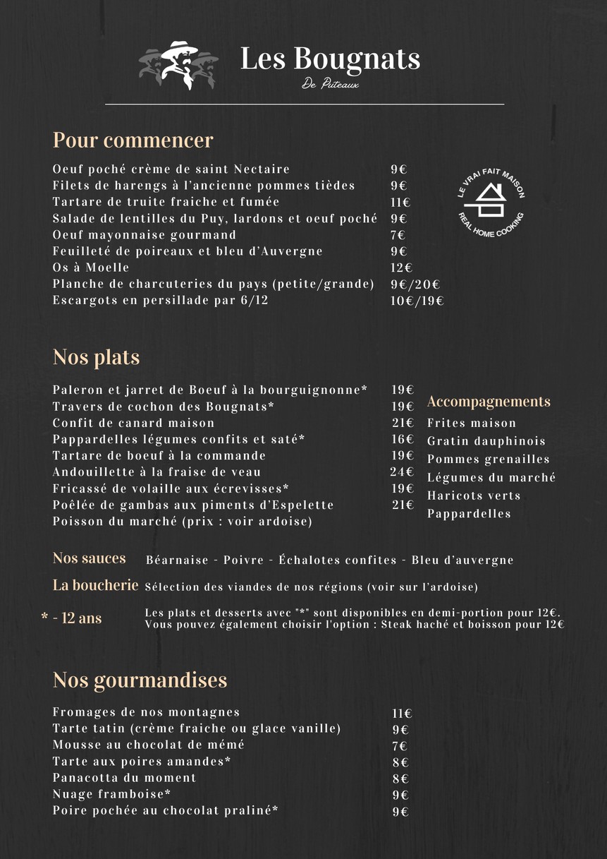 Les Bougnats De Puteaux menu 1