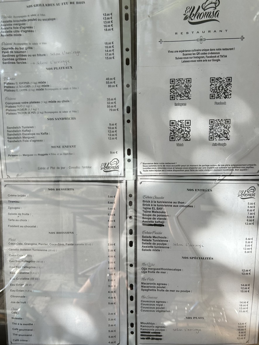 El khomsa menu 1