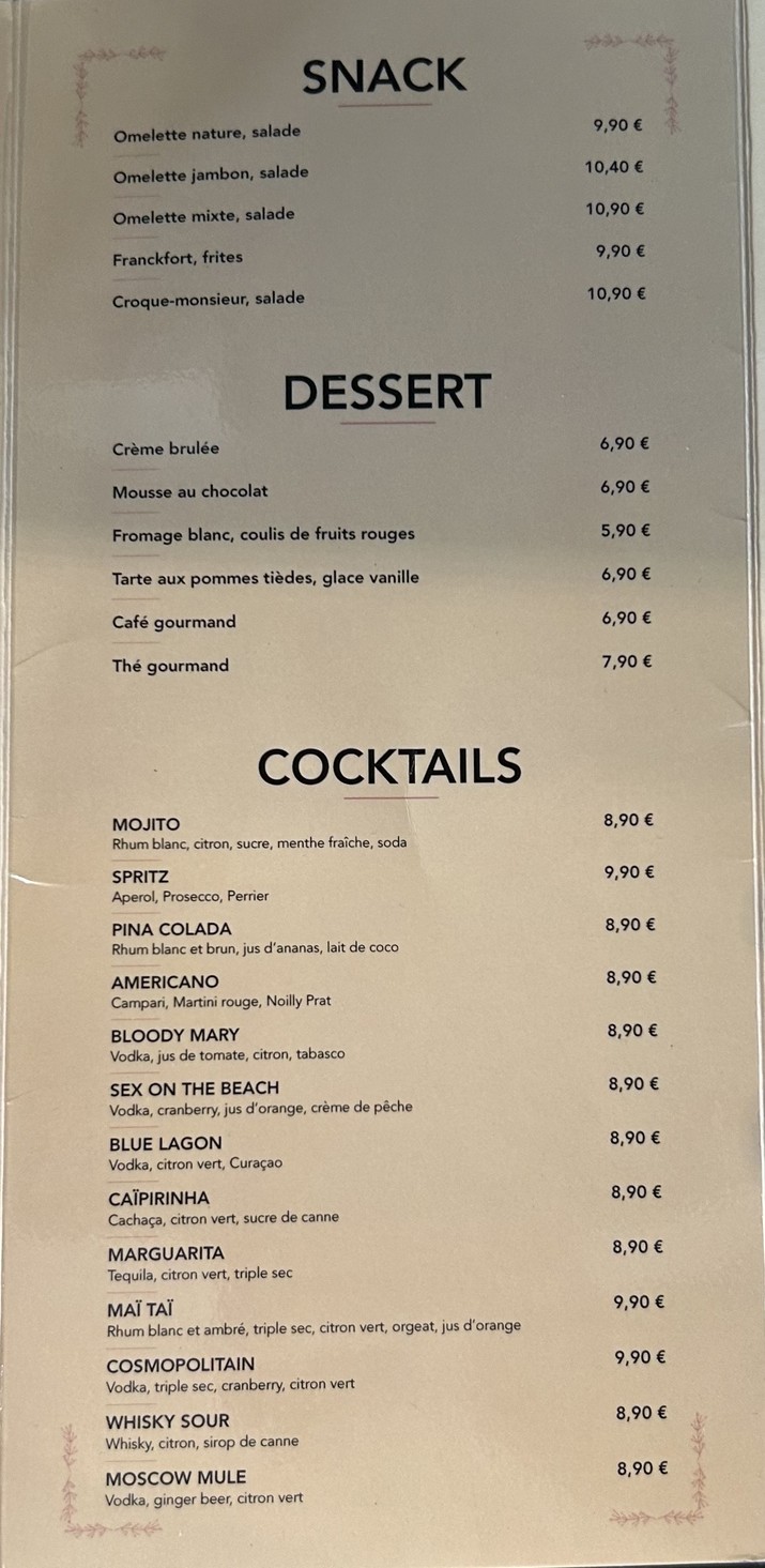 Le Canon d'Italie menu 2