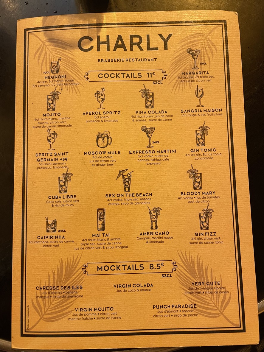 CHARLY SAINT-HONORÉ menu 1