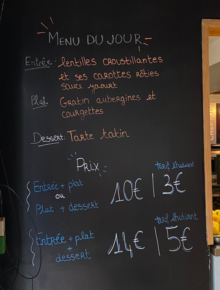 La Cop1ne menu 1