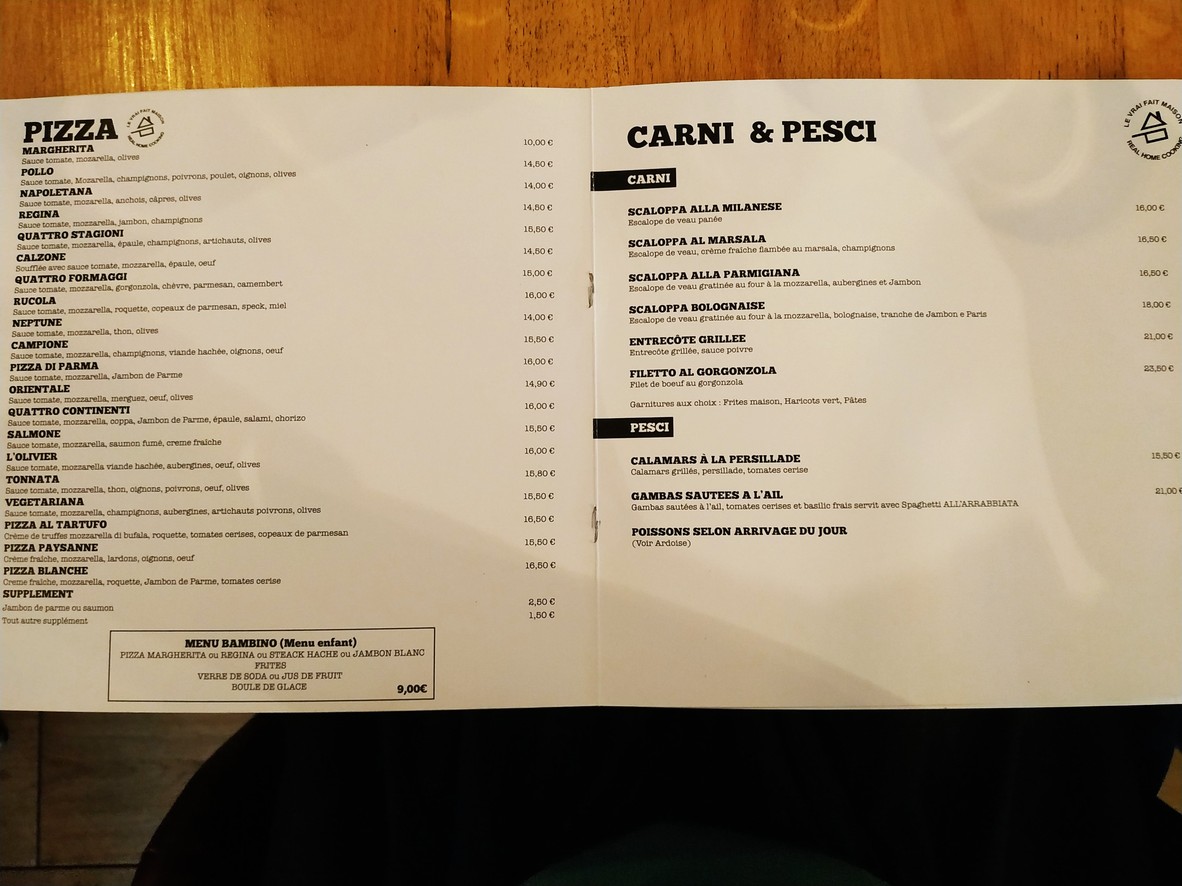 L'Olivier menu 2