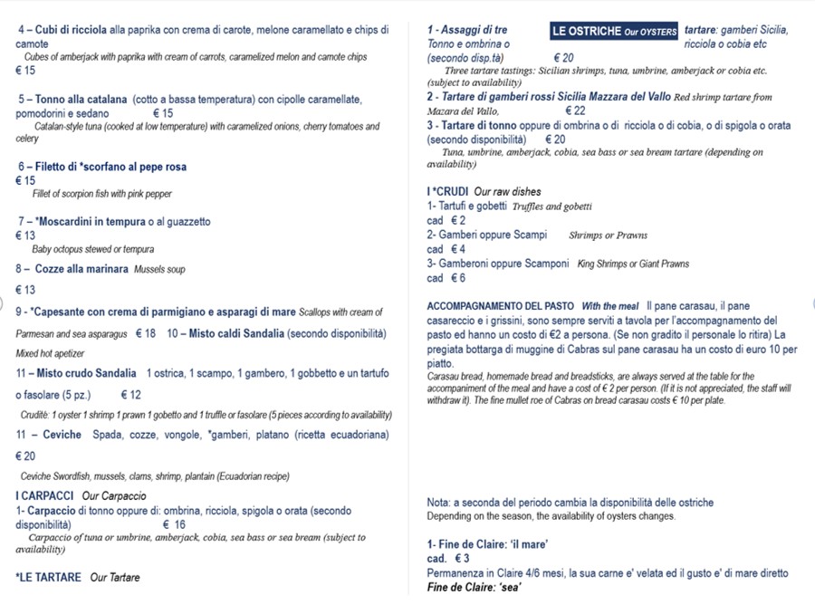 Sandalia menu 3