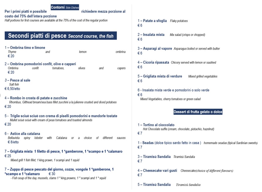 Sandalia menu 5