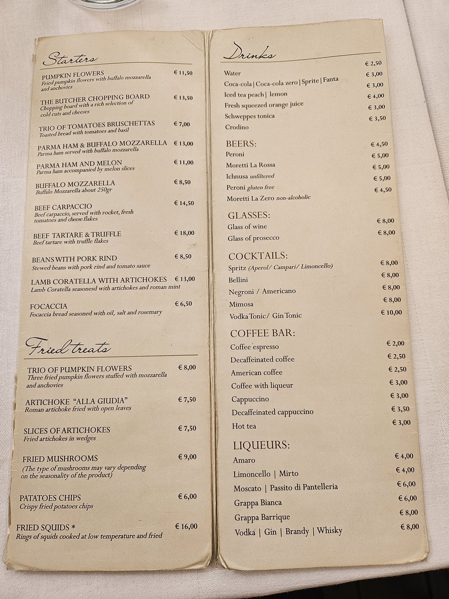 Taverna Lino menu 1