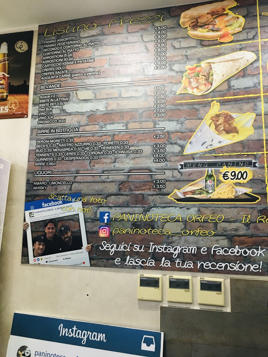 Paninoteca Orfeo - Il Re della Notte menu 2