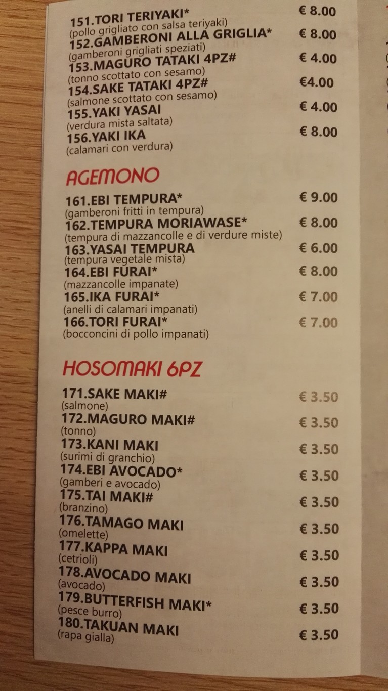 Jinjá Parioli Ristorante Giapponese menu 3