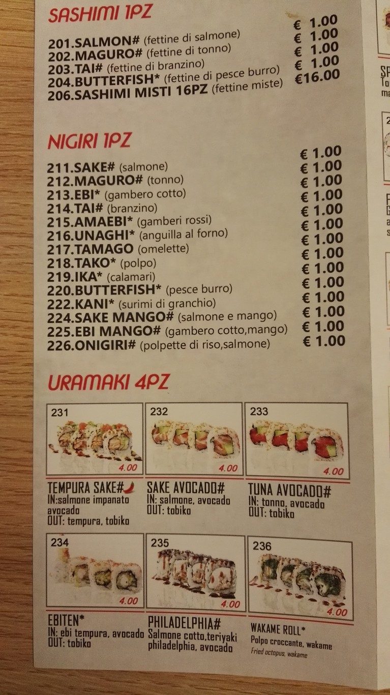 Jinjá Parioli Ristorante Giapponese menu 5