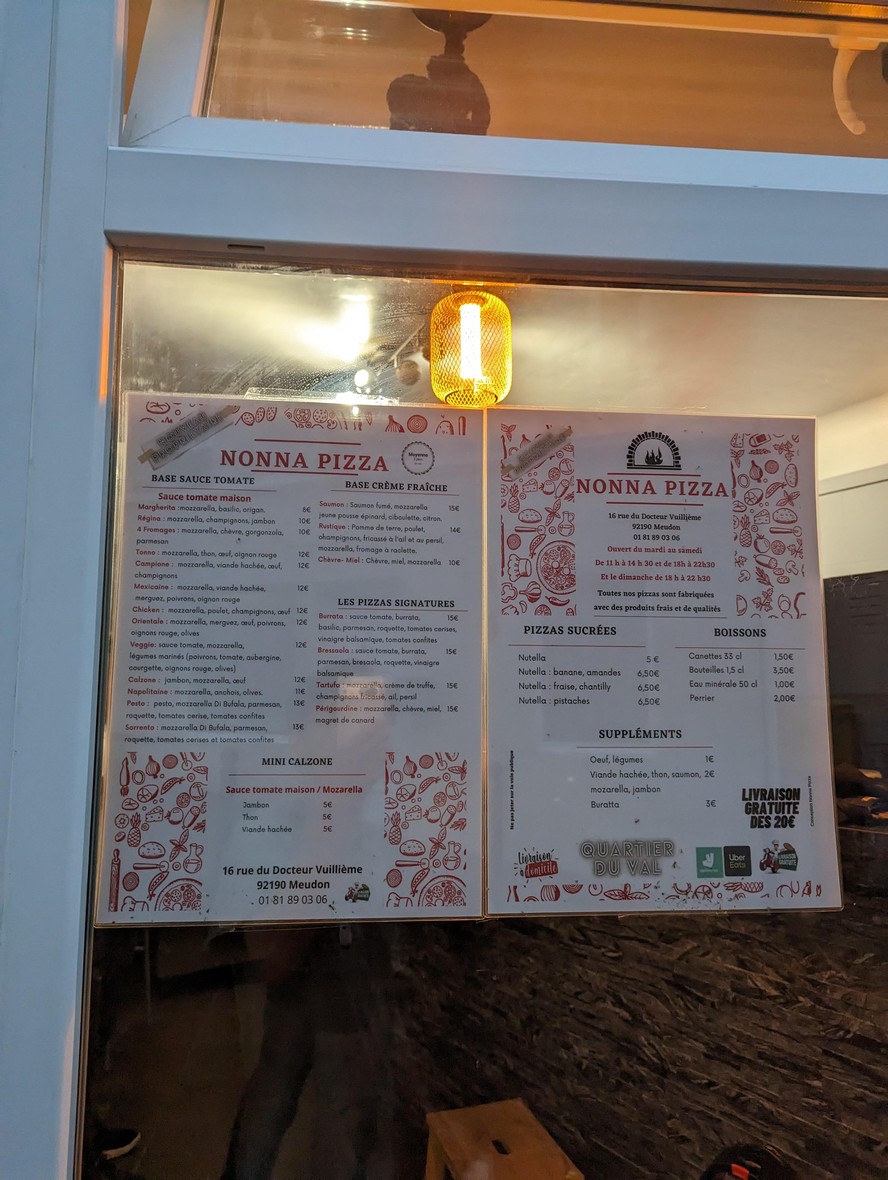 Nonna Pizza menu 1