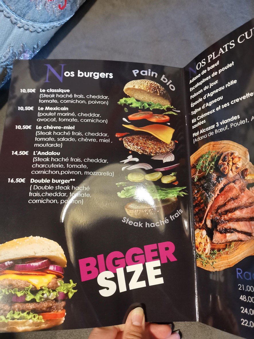 Alcazar menu 3