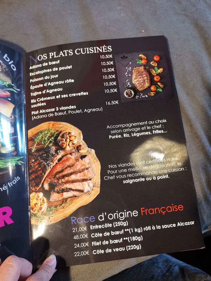 Alcazar menu 4