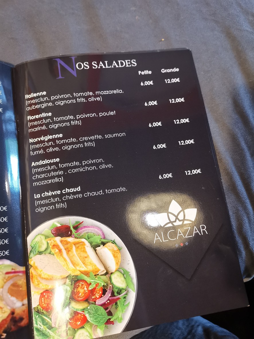 Alcazar menu 9