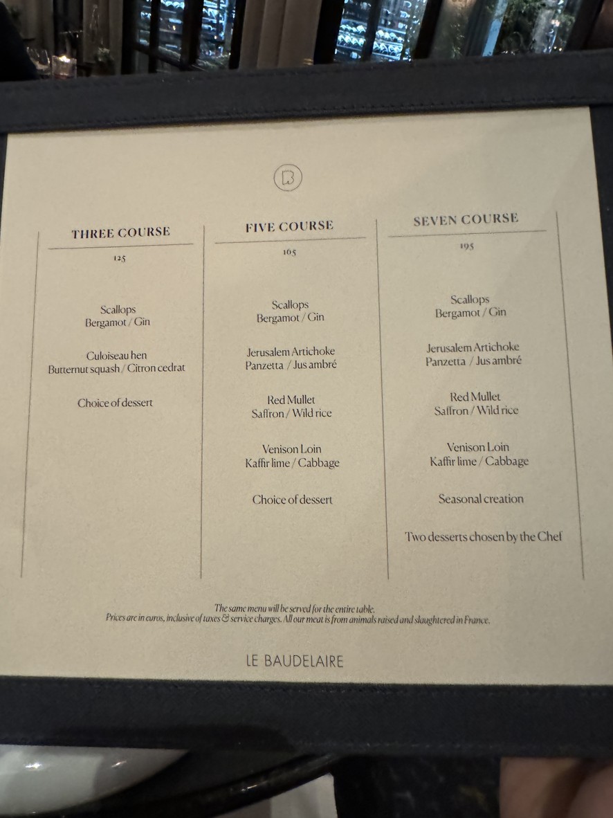 Le Baudelaire menu 2