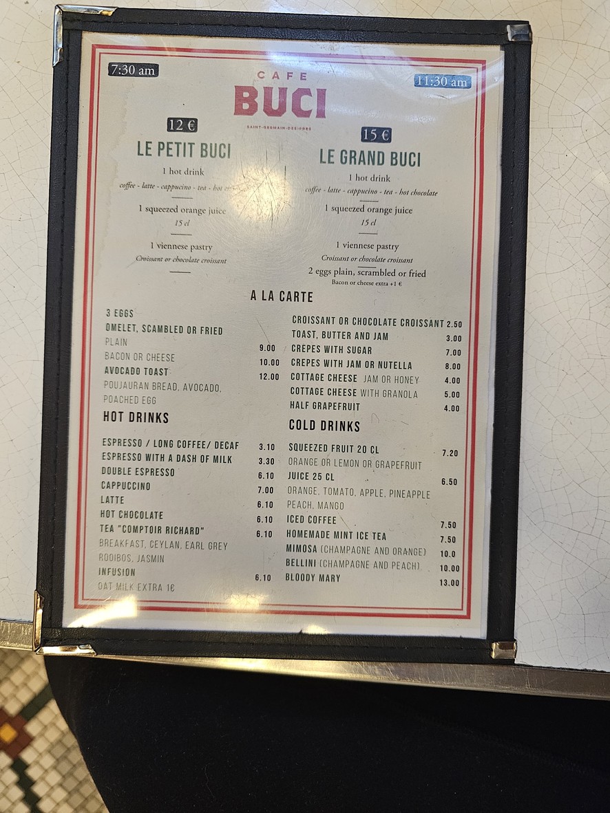 Le Buci menu 1
