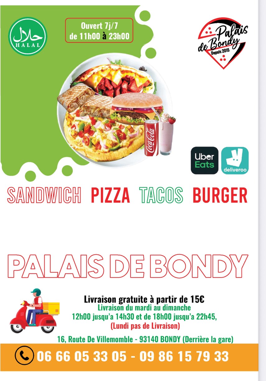 Palais De Bondy menu 1