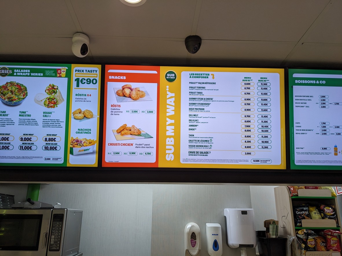 Subway menu 2