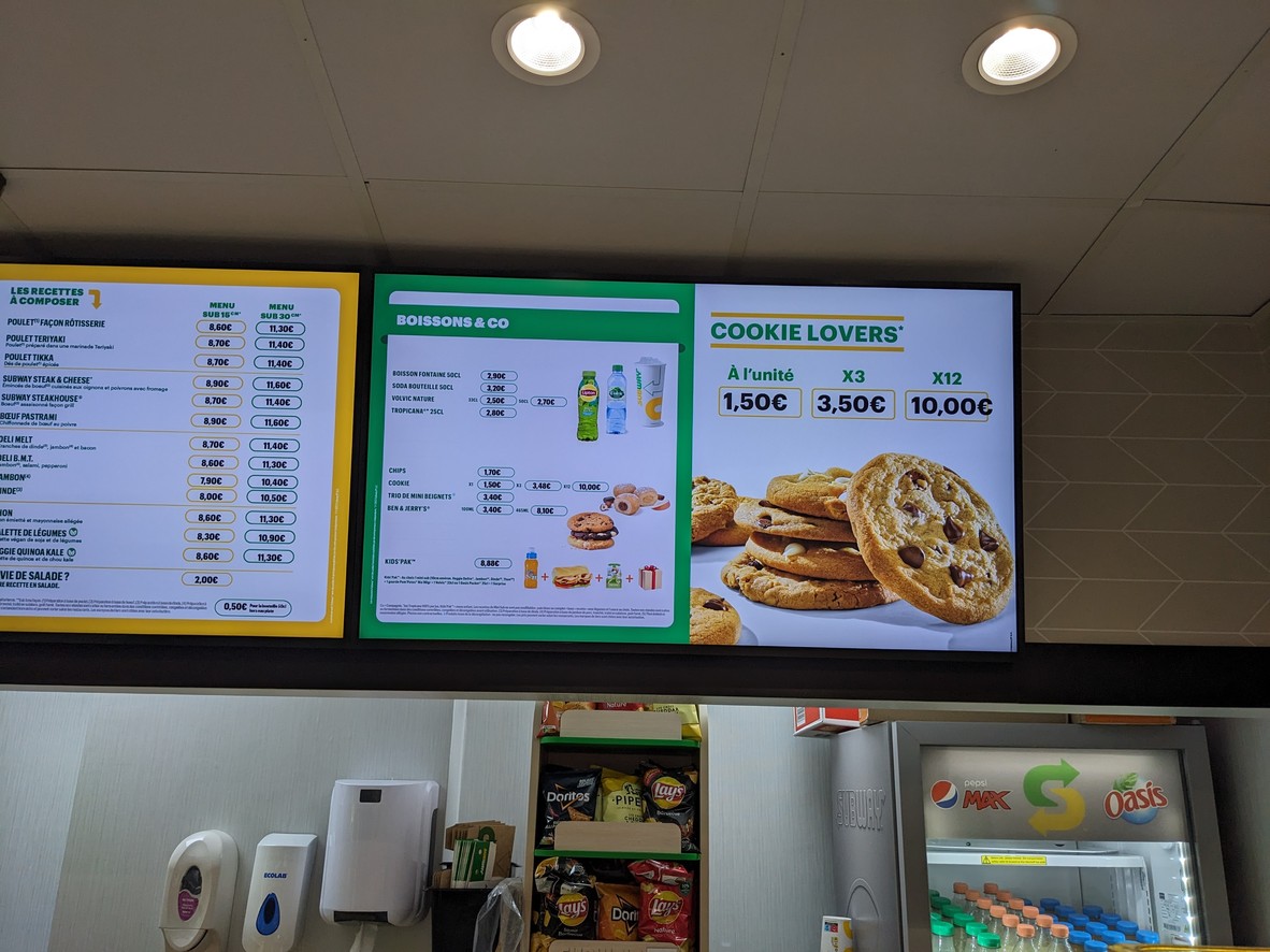 Subway menu 3
