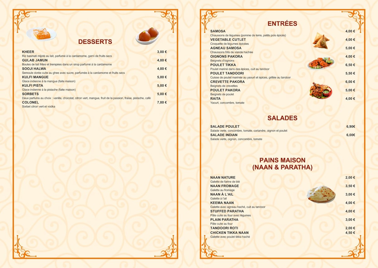 Maharani Indian cuisine menu 1