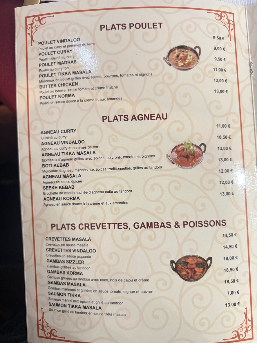 Maharani Indian cuisine menu 2