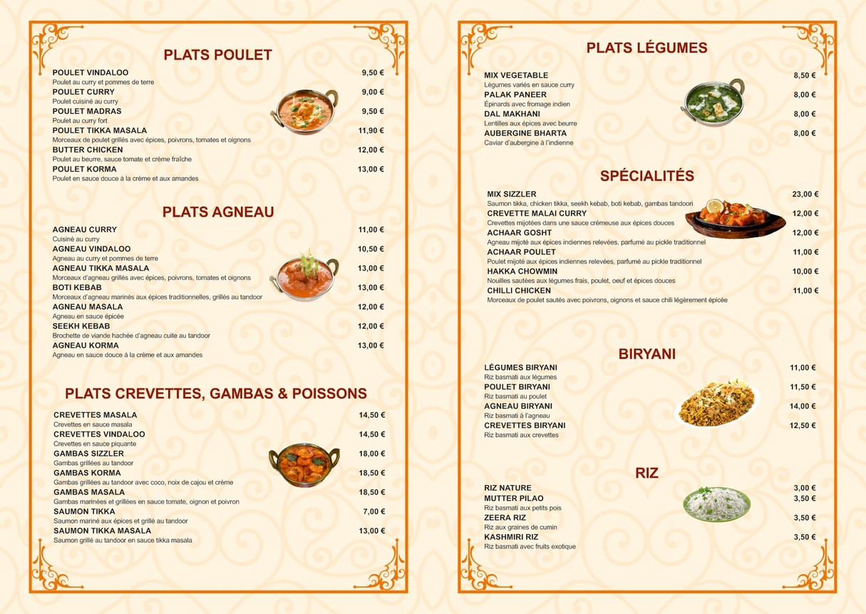 Maharani Indian cuisine menu 3