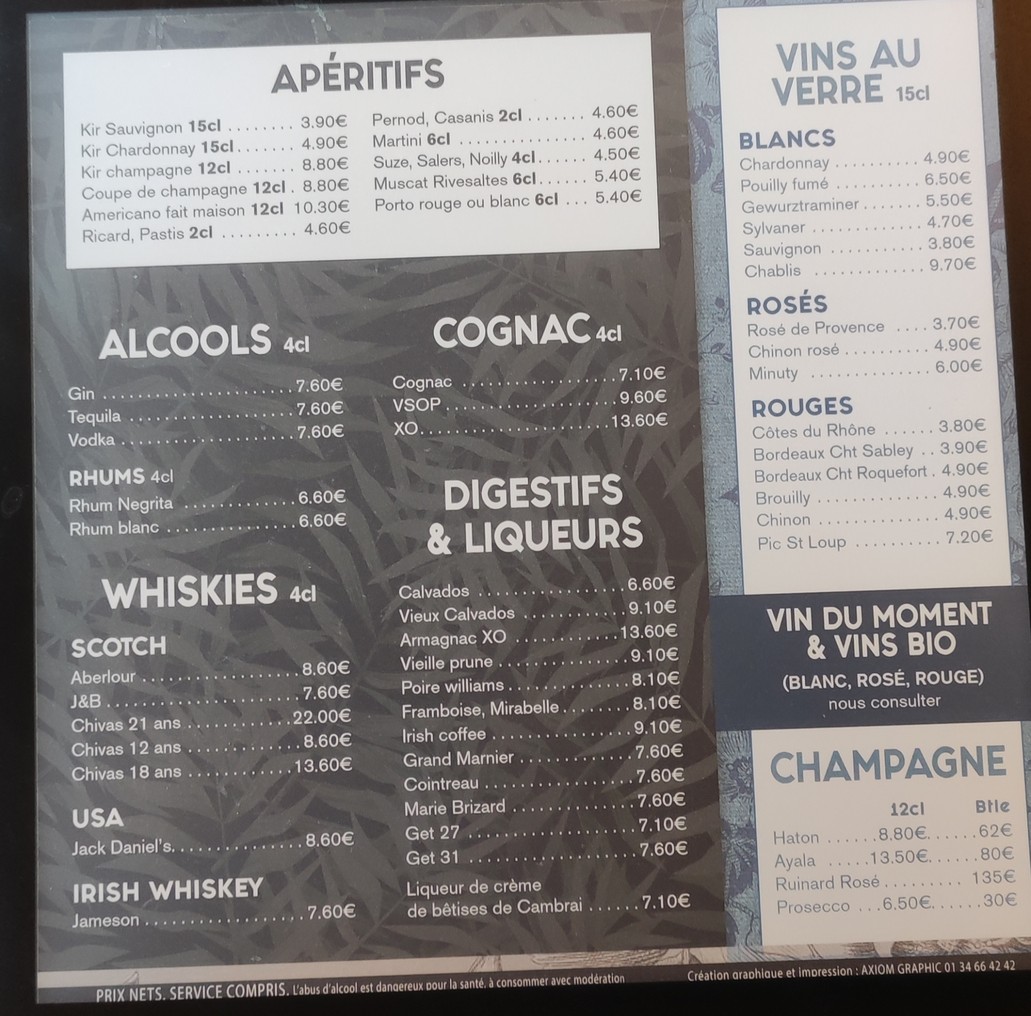 Le Marigny menu 2