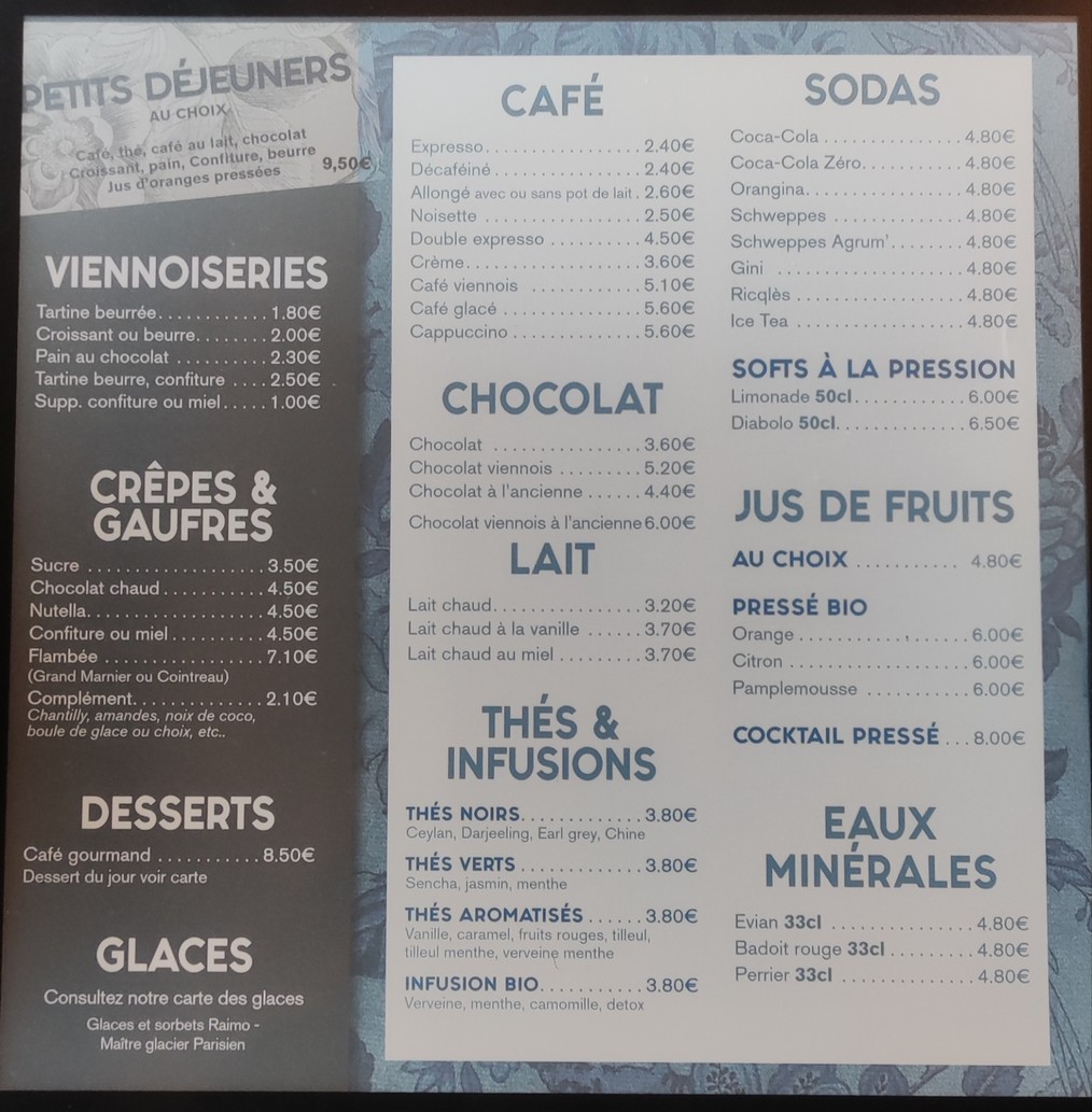 Le Marigny menu 3