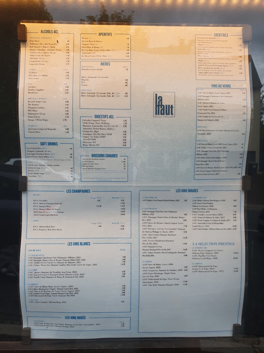 Bistrot Là-Haut menu 3