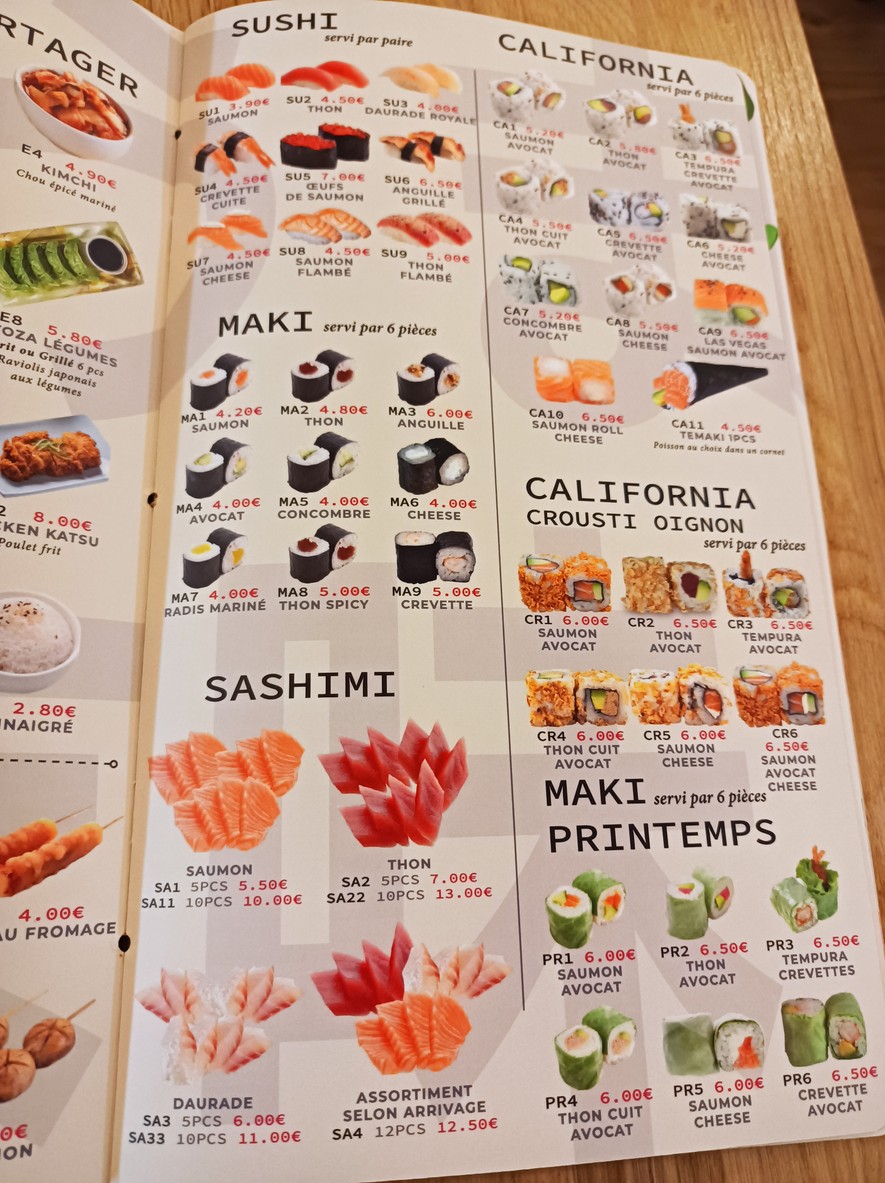 Umami RESTAURANT JAPONAIS menu 1