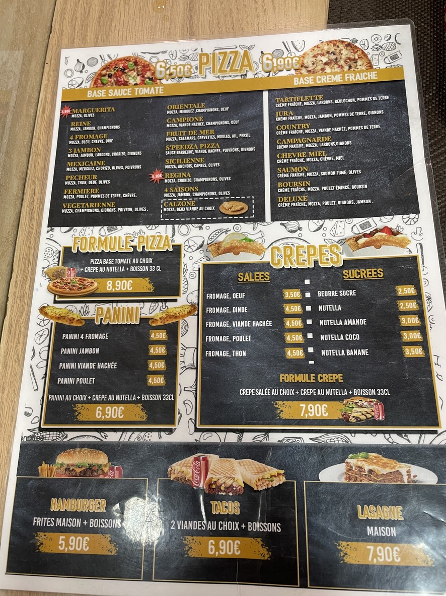 S'peedza. menu 1