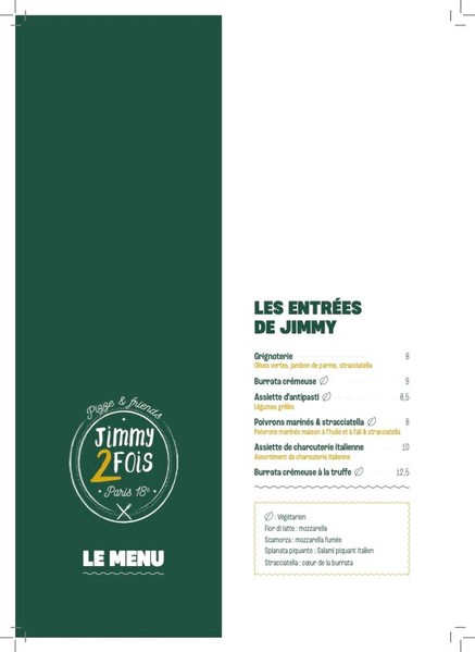 Jimmy 2 fois - Pizzeria Paris 18