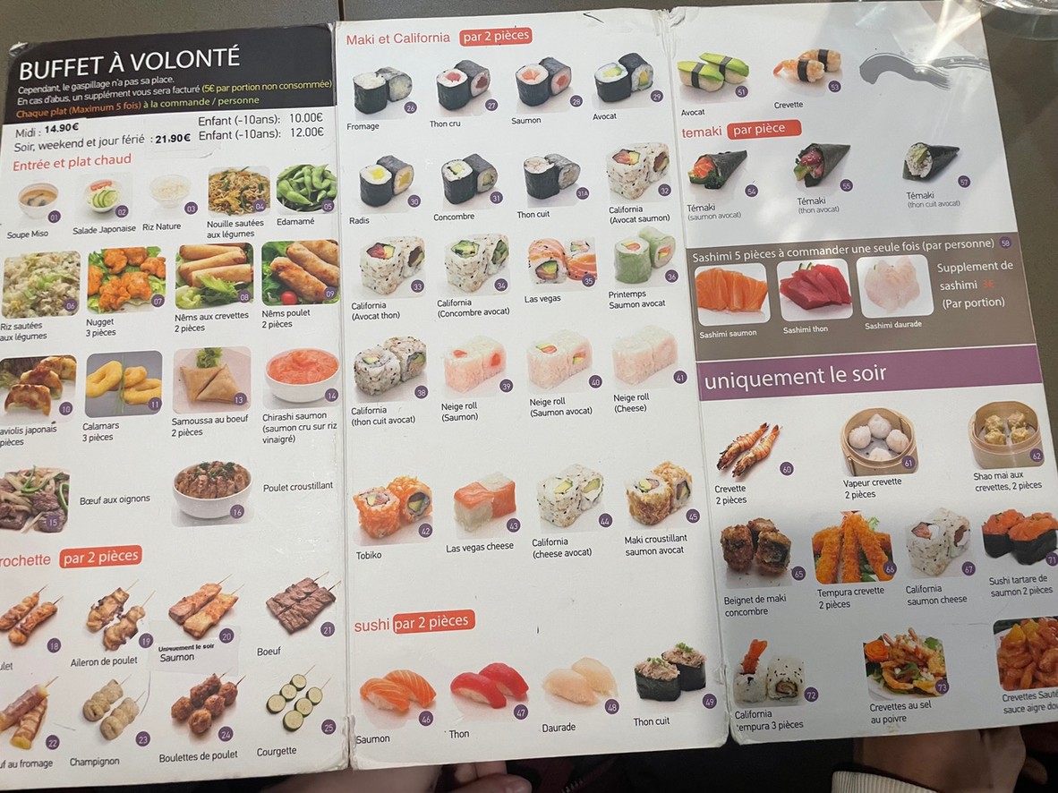 Sushi Kim menu 1