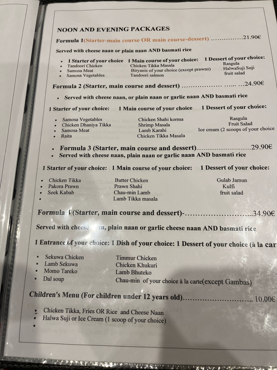 Restaurante Résunga menu 2