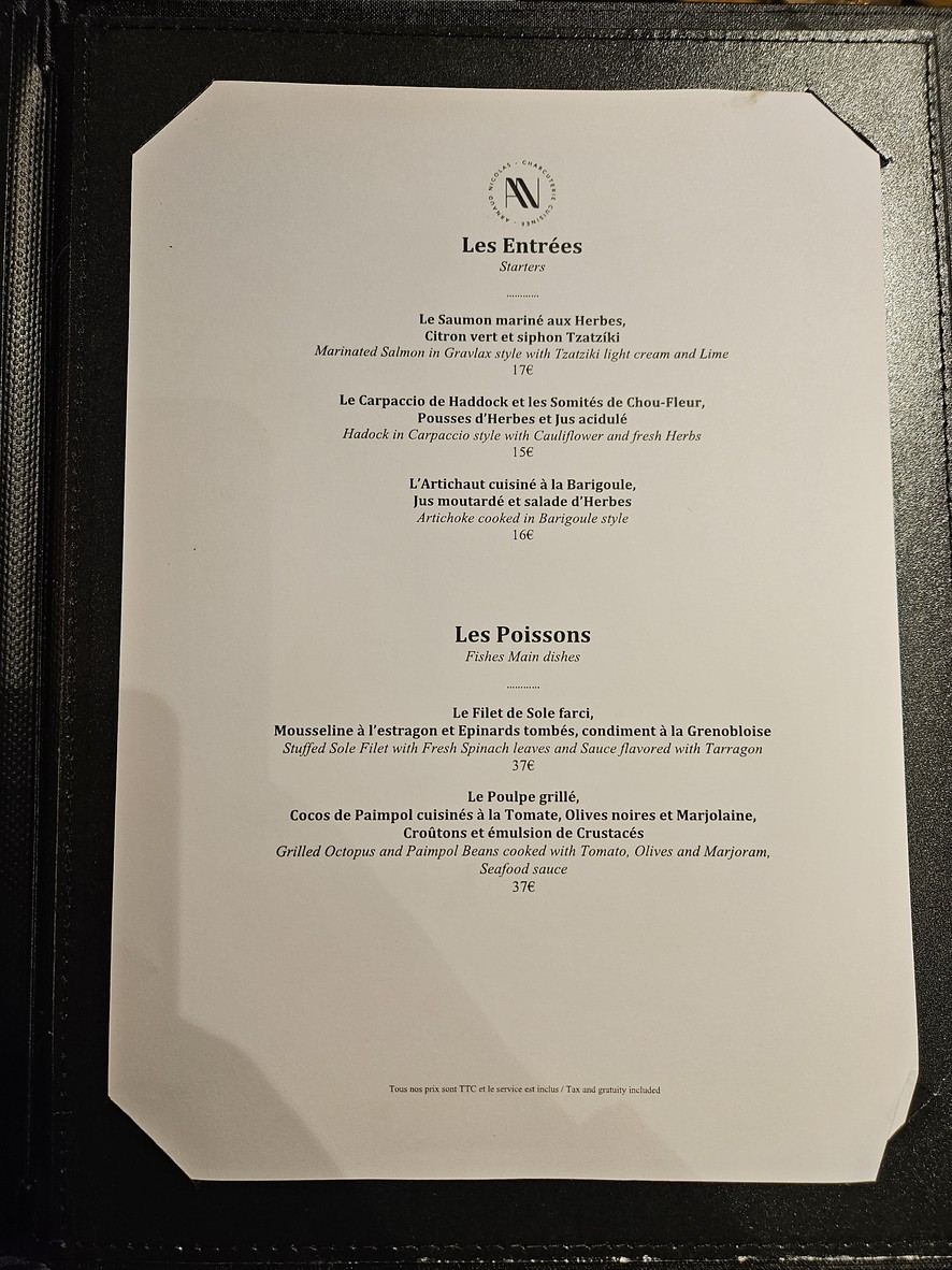 Arnaud Nicolas menu 2