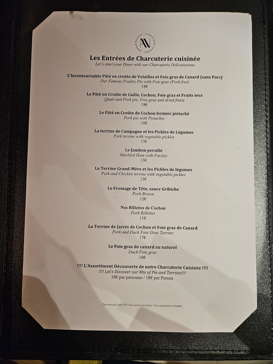 Arnaud Nicolas menu 3
