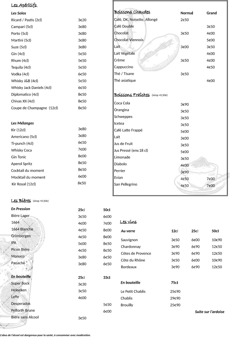 Café de l'Europe menu 2