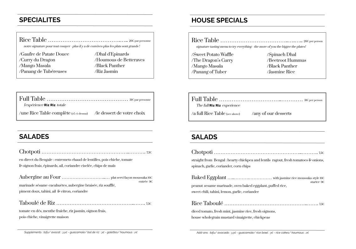 Riz Riz Marais menu 3