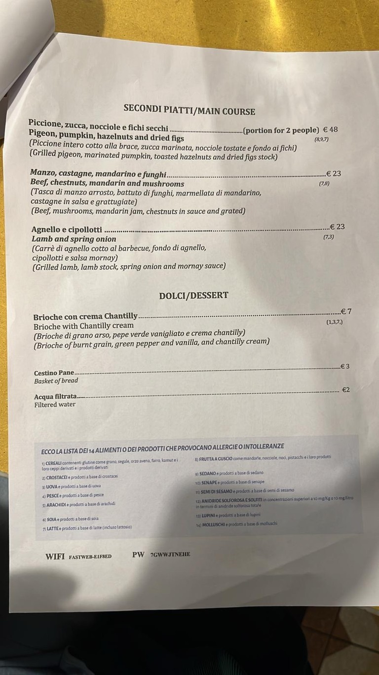 SantoPalato menu 2