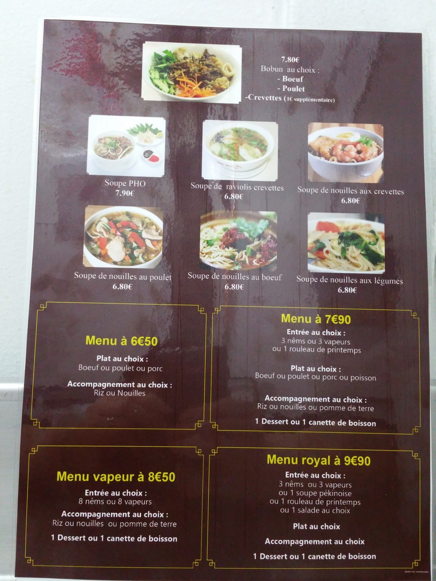 Asie Express menu 2
